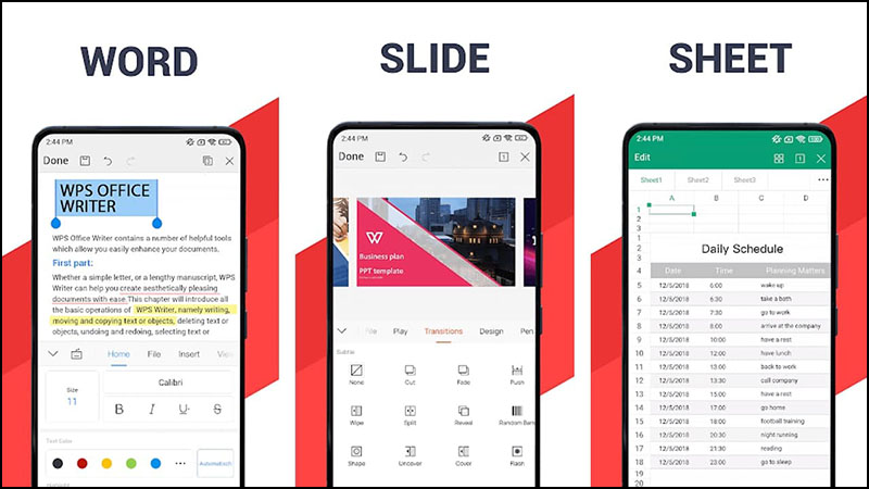 Bộ ứng dụng WPS Office tr&ecirc;n điện thoại